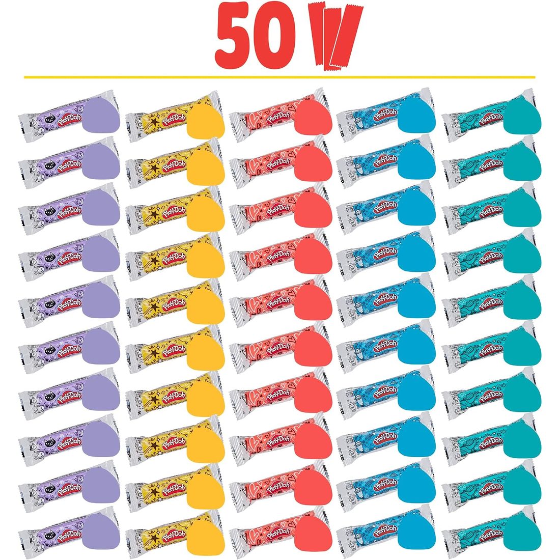 Play-Doh Refill Color Sticks 50-Pack, Individually Wrapped, view 2