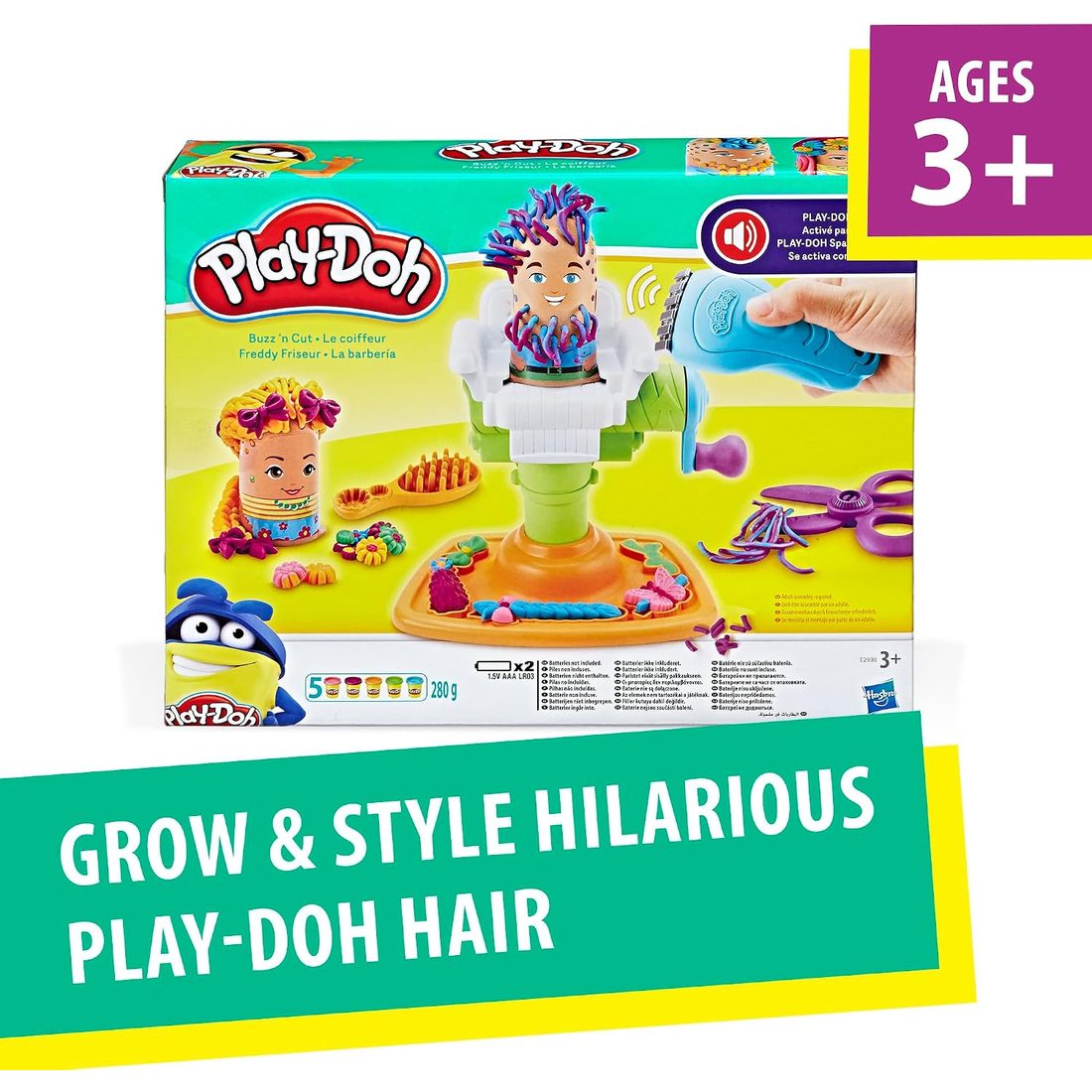 Play-Doh Buzz 'n Cut Fuzzy Pumper Barber Shop Set, view 2