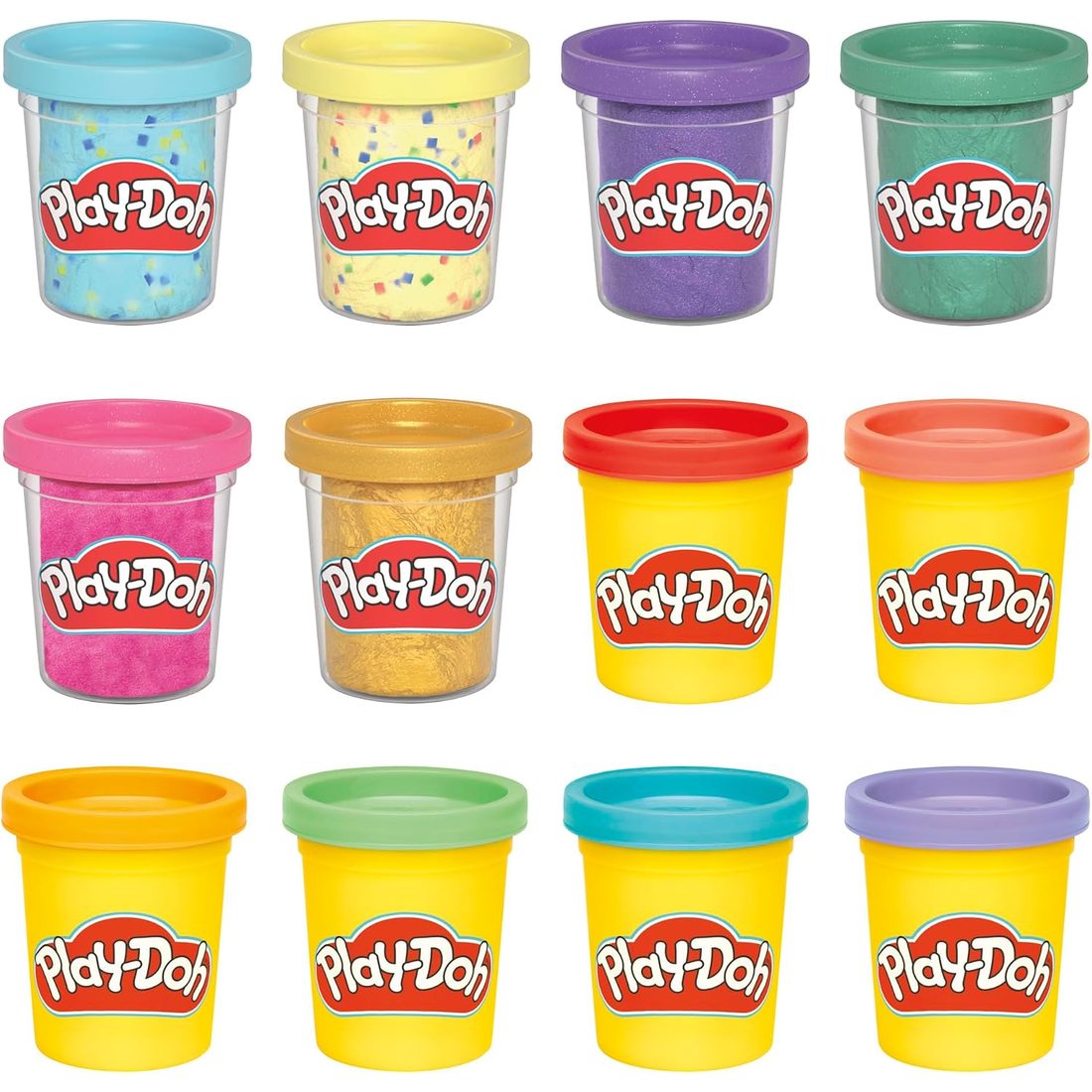 Play-Doh Celebration Compound 12-Pack, Confetti & Metallic Shine, view 2