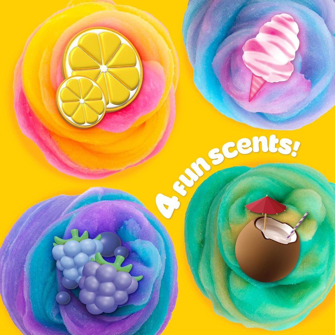 Play-Doh Cloud Scented Slime 4-Pack Variety, view 3