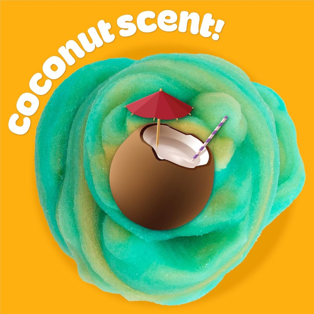 Play-Doh Scented Cloud Slime, Teal and Orange Coconut, view 3