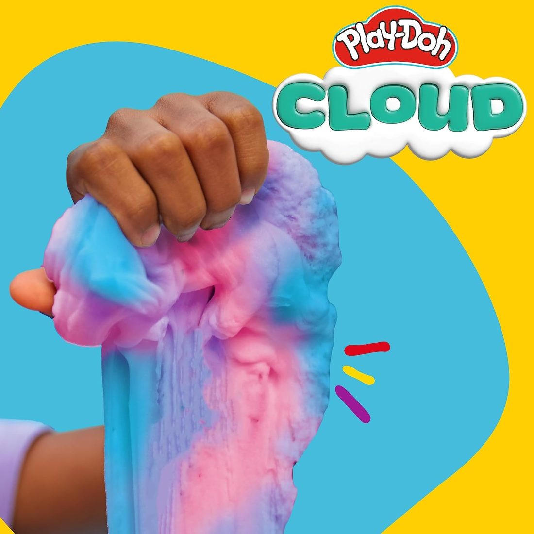 Play-Doh Cloud Scented Slime, Pink & Blue Cotton Candy, view 2