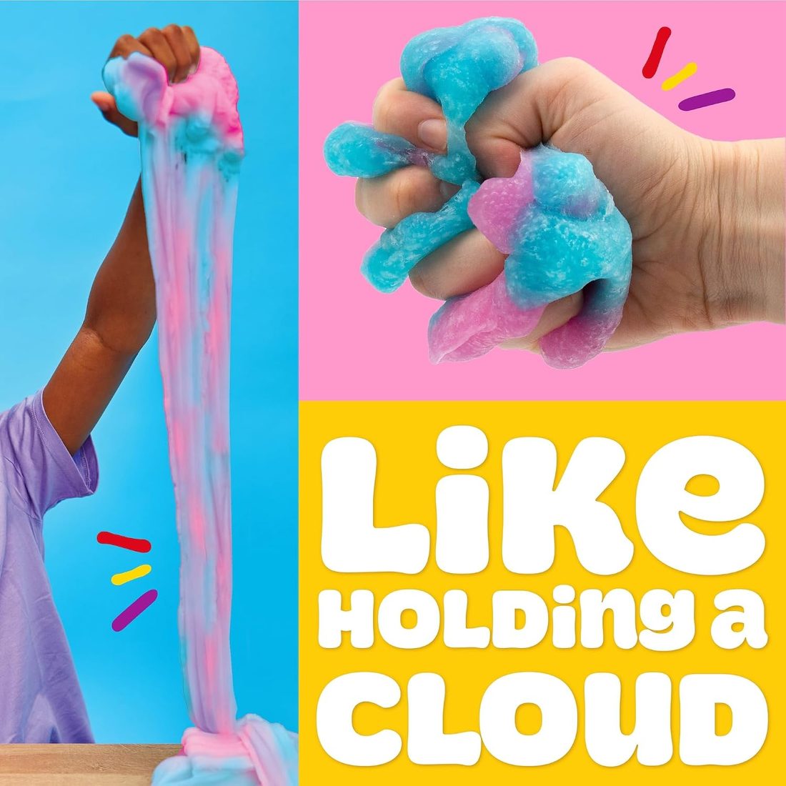 Play-Doh Cloud Scented Slime, Pink & Blue Cotton Candy, view 5
