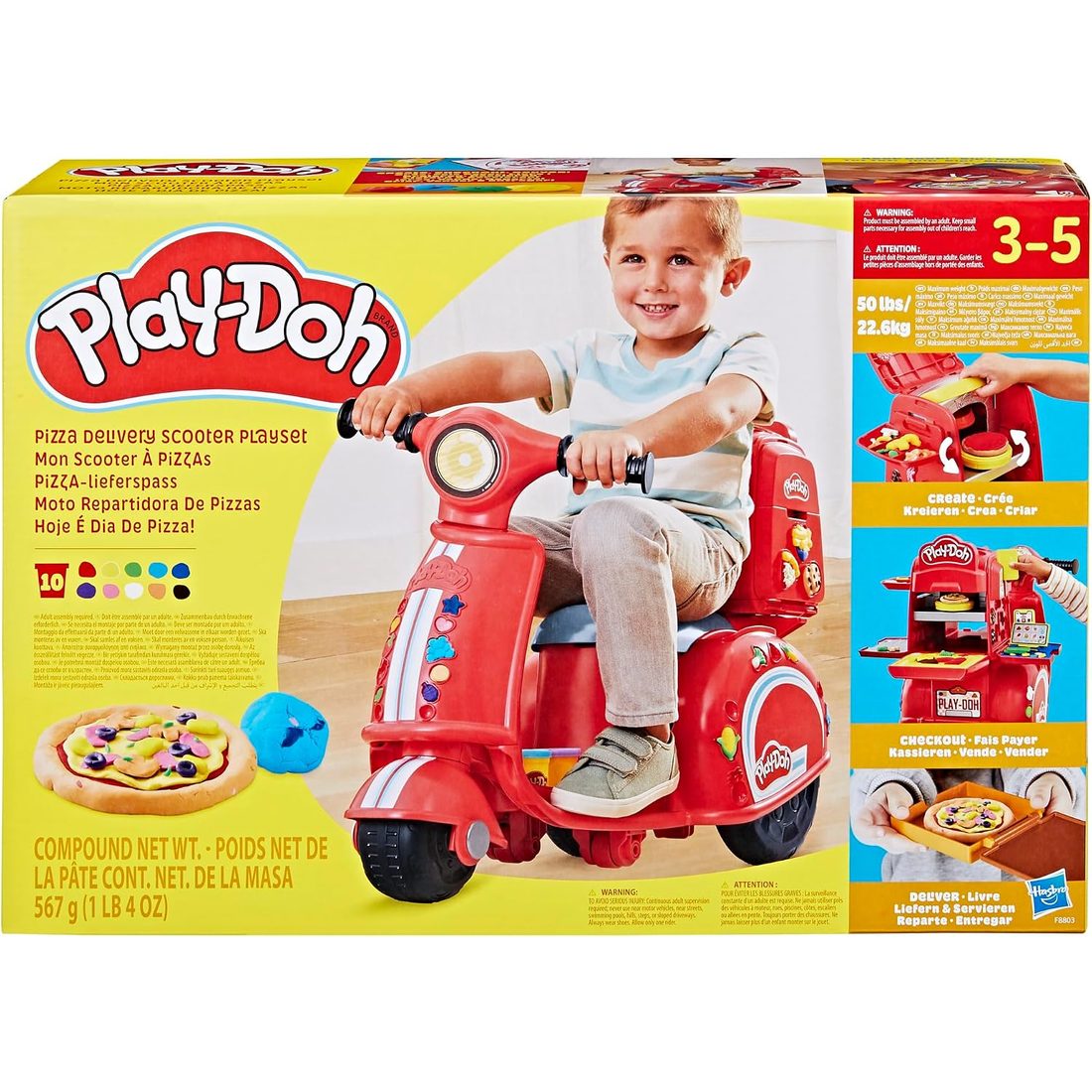 Play-Doh Pizza Delivery Scooter Ride-On Playset, view 2