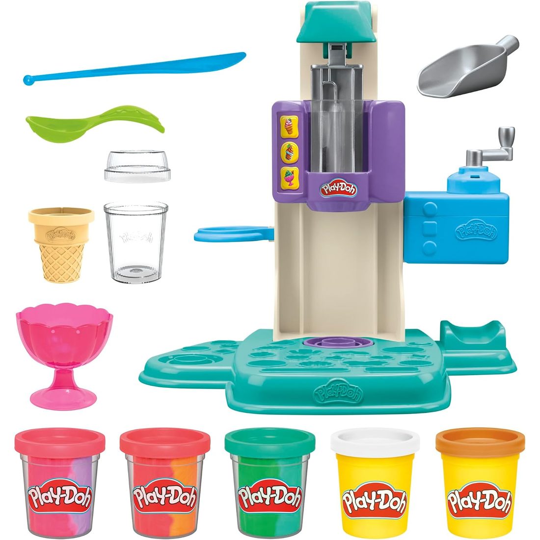 Play-Doh Rainbow Swirl Ice Cream Playset, view 4