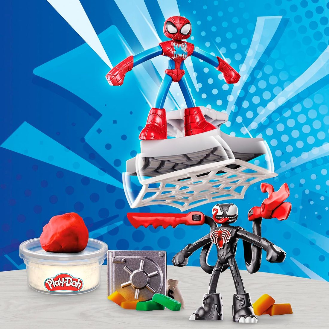 Play-Doh Marvel Spider-Man Launch & Slice Battle Playset, view 2