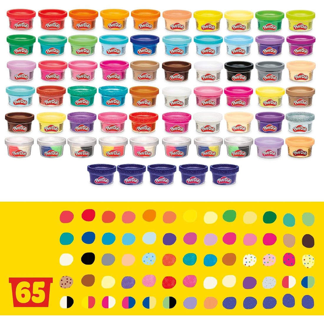 Play-Doh Ultimate Color Collection 65-Pack of 1-oz Cans, view 2
